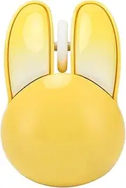 Cute Rabbit Wireless Mouse, 2.4G Adjustable DPI Sensitivity, 33ft Effective Range, Battery Powered, Silent Mouse for Gaming, Mice with Symmetrical Design (Yellow)