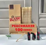 RAW Classic PEACEMAKER Size Pre-Rolled Cone +Raw Torch Phoenix Extendo Lighter