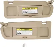 1 Pair Sun Visor Replacement Left and Right with Makeup Mirror Beige for 2006 to 2011 Ensuring Seamless Interior Integration Sun Protection and Durability