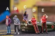 Miniature Figure Cool Outfit Bape Scale 1/64 or 1/87 Hotwheels