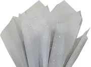 Made in USA 50-Sheet Gemstone Glitter Gift Tissue Paper Pack, 20x30 (Gray Granite)