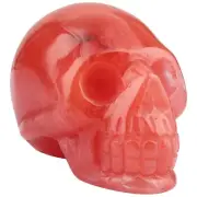 mookaitedecor 3 Inch Cherry Quartz Crystal Skull Sculpture Carved Statue Heal...
