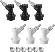 Dbgogo 3 Pairs Ball Lock Quick Disconnect Set Home Brewing Corny Cornelius 7/