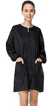 Exttlliy Chameleon Fabric Salon Smock Professional Stylist Jacket Waterproof Haircut Cape Barber Apron, Black