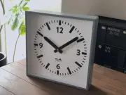 Clock Wall Clock Hammerton Grey Steel Industrial Vintage Design Stylish Square
