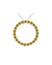 Gem Spark Silver 2.95 ct. tw. Citrine Pendant Necklace