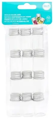 We R Memory Keepers Storage Glass Jars 12/Pkg-Medium