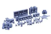 Tavern Bar Furniture Set DND Terrain 28mm for Dungeons and Dragons, Pathfinde...
