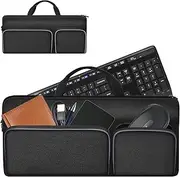 Tanmqin Case for Logitech MK270/ K120/ K400/ MX Keys S/ K380s/ for HP230, for Apple Magic Keyboard. Keyboards Carrying Storage Holder with Pocket for Mouse and USB Receiver (Box Only), Black