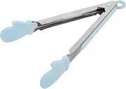 CATIEBYE Mini Food Tongs Silicon Tips Compact Storage Anti-Slip Kitchen Gadgets Cooking Tongs