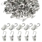 100 Pcs Stainless Steel String Light Hanging Clips Curtain Decoration Hanger