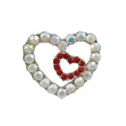 Lilylin Designs Aurora Borealis with Red Crystal Hearts Brooch Pin