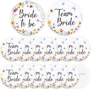 [Serencatcher] Wildflower Bridal Shower Decorations Button Pins, 16pcs Bride to Be and Team Bride Pins Badges for Love in Bloom Bridal Shower Wedding Party Decorations Accessories