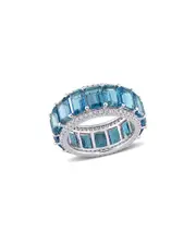 Rina Limor 14K 11.80 ct. tw. Diamond & Topaz Eternity Ring