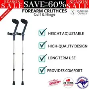 New Rebotec SafeInSoft Forearm Crutches with Cuff & Hinge Night Light Reflector