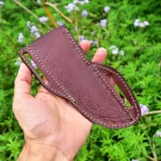Brown Leather Sheath For Straight Fixed Blade Knife Up To 7”Blade holster
