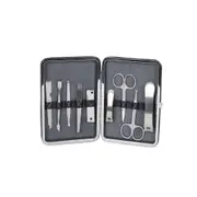 9pc Geoffrey Beene Stainless Steel Manicure Set w/ Case Grooming Kit Black