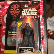 DARTH MAUL STAR WARS Episode I Action Figure CommTech Chip Cloak Lightsaber