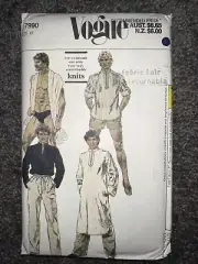 Vogue 7990 Sewing Pattern Men’s Swimsuit Pants Shorts Caftan Top Sz 44 70s Retro