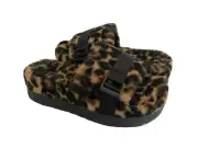 UGG FLUFFITA PANTHER PRINT BUTTERSCOTCH PLATFORM SANDALS US 10 / EU 41 / UK 8
