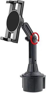 2 in 1 Car Tablet Stand Car Cup Holder Multifunction Mobile Phone Holder Car Drinks Holder with Food Tray 360° Swivel Adjustable(A)