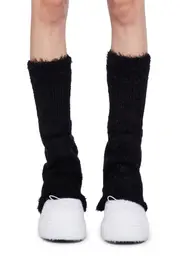 Furry Abyss Leg Warmers- Black