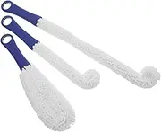 FIXOSHEE 3pcs Wine Glass Cleaning Brush Ergonomic Non Scratch Brushes for Decanters Glass Cups Bottles Deep Clean Soft Bristles for Bar Restaurant Use