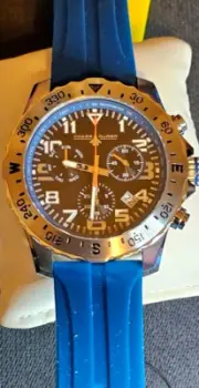 Chase Durer Swiss Z60 FE mvmt FLIGHT COMMANDER NWT 50m blu bnd blkFace low price