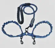 iYoShop Dual Dog Leash for Large Dogs (25-150lbs) Blue 360 Swivel