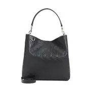 [Gucci] Gucci-Black Leather Emblem Bag-Donna OS OS