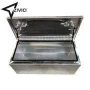 1200Lx600Dx850H FLAT Aluminum ToolBox 3/4 Side Opening Ute Trailer Toolbox+Shelf
