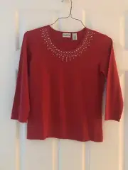 NWT! Women’s Chico’s Sz 0 Red Knit Top. MSRP $58.00. W16