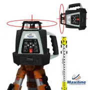 Self Leveling Rotating Rotary Laser Level w Tripod Staff Red Beam GSW201 Video