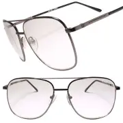 Square Gunmetal Frame Classic Vintage 90s Bifocal Reader 1.50 Reading Glasses