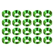 20pcs Countersunk Washer M5 Anodized Aluminum Alloy Finishing Washers, Green