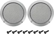 uxcell 2 Pcs 5inch Black Speaker Grill Mesh Metal Woofer Guard Protector Dust Cover Iron Gray Decorative Circle ABS Frame with Screws for Home Audio Car Speaker Replacement