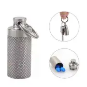 Aluminum Waterproof Keychain Pill Box Case Portable Mini Holder Outdoor Travel