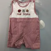 Krewe MS State Bulldogs "Hail State" Embroidered Baby 12 Mth Shortall NWT K22