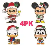 Disney Mickey & Friends Pin/Badge Set of 4 By Funko - New, Sealed