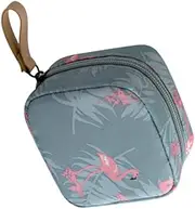 Mini Cosmetic Bag Portable Flamingo Pattern Wash Bag Zipper for Travel Home