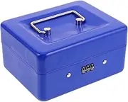 SEWACC Box Small Lockable Cash Box Thickened Metal Money Organizer with Combination Lock Removable Tray for Coins and Valuables Portable Safe Storage for Home