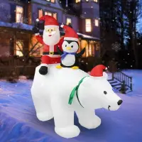 在飛比找樂天市場購物網優惠-聖誕節裝飾 2022新款圣誕節充氣玩具 7英尺帶燈戶外庭院派