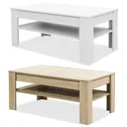 Coffee Table Chipboard 110 cm Couch Side Table Furniture White/Oak vidaXL