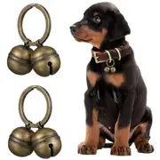 Vintage Brass Durable Crisp Sound Pet Tracker Jingle Bell with Key Ring Bronze Collar