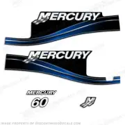 Fits Mercury 60hp 2 Stroke Decal Kit (Blue) 2005 - 2009 with Oil Window