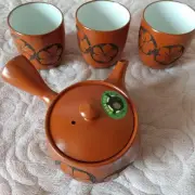 Tokoname Yaki Ceramic Teapot and 3 Bowls Set Hiroyo Made in Japan