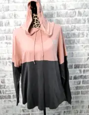 Victoria's Secret PINK Varsity Long Sleeve Pullover Tee Campus Hoodie LARGE NWT