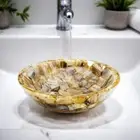 20" Agate Stone Sink – Luxury Crystal Vessel Sink Polished Agate Hotel Sink Deco