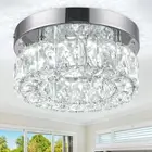Mini Modern Chandelier Crystal Ceiling Light Flush Mount 6500K LED Chandelier...