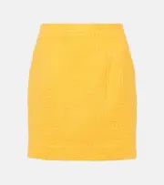 [Alessandra Rich] Alessandra Rich Checked bouclé miniskirt AU 14 yellow